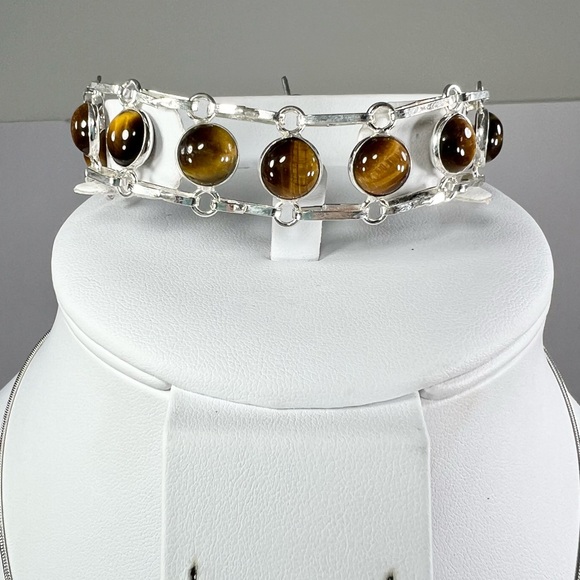 Exotic 🐯👀 Tiger Eye Pendant & Bracelet 925 Gemstone Set - Picture 6 of 11